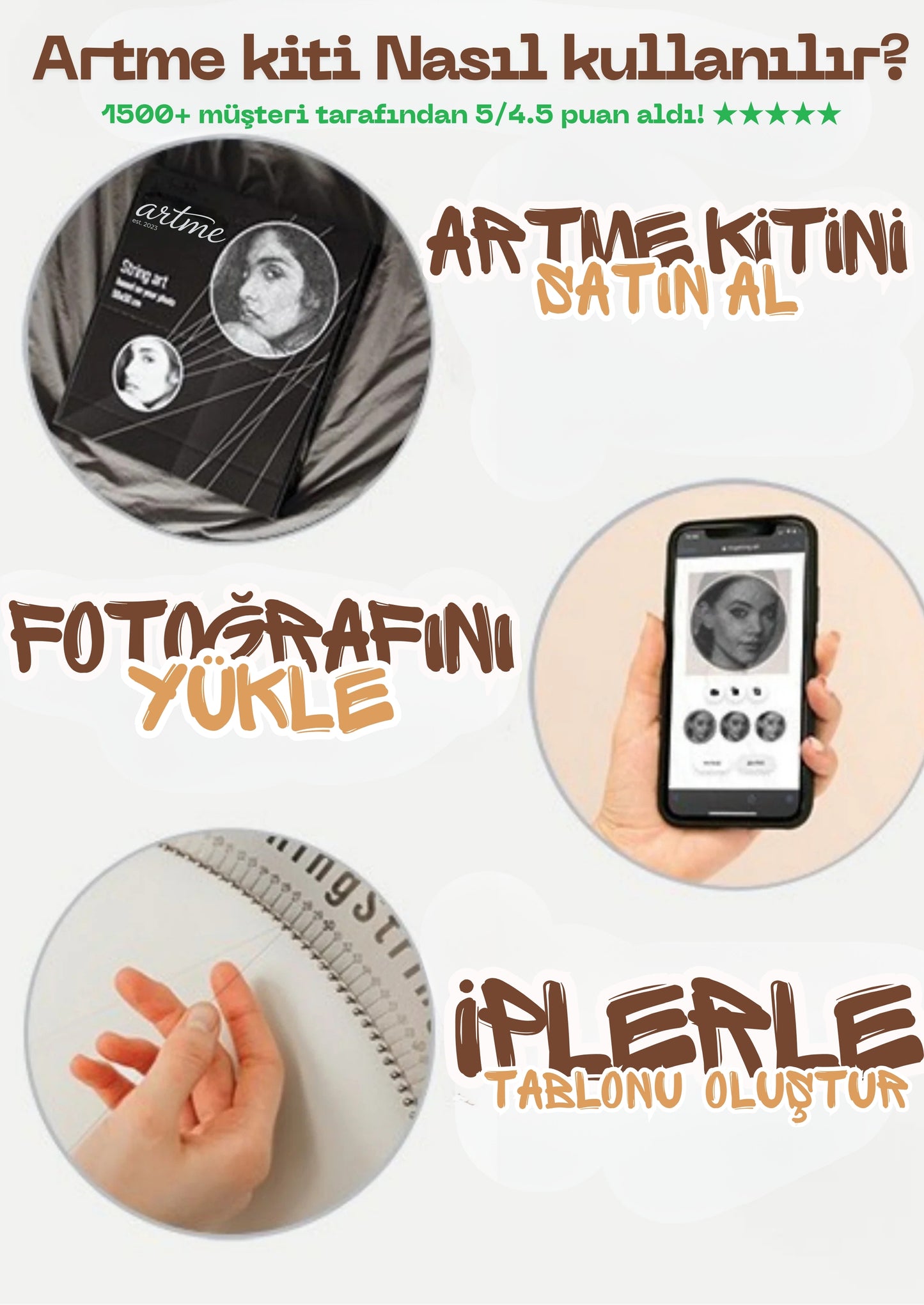 Artme Kişiye Özel String Art Tablo Kiti